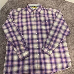 Lavender Plaid Men's Casual Shirt
